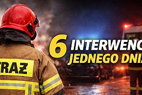 Pożary, wypadek i zalana posesja. Pracowita niedziela strażaków z Jarocina