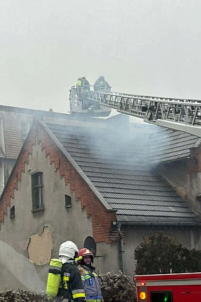 Pożar sadzy w kominie przy ul. Poznańskiej w Jarocinie-2728