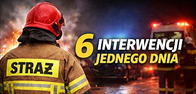 Pożary, wypadek i zalana posesja. Pracowita niedziela strażaków z Jarocina