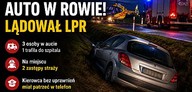 Kierowca bez uprawnień wjechał do rowu. 18-latka trafiła do szpitala