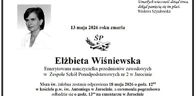 Nie żyje Elżbieta Wiśniewska. Wieloletnia nauczycielka z Jarocina miała 71 lat