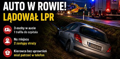 Kierowca bez uprawnień wjechał do rowu. 18-latka trafiła do szpitala