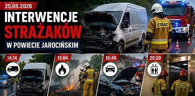 Pożary pojazdów i traw oraz akcja ratunkowa w windzie. Intensywny dzień strażaków