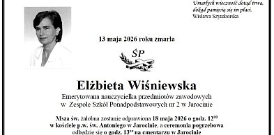 Nie żyje Elżbieta Wiśniewska. Wieloletnia nauczycielka z Jarocina miała 71 lat