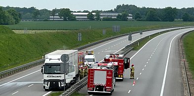Akcja straży pożarnej na obwodnicy Jarocina. Zapaliła się ciężarówka (ZDJĘCIA)