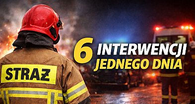 Pożary, wypadek i zalana posesja. Pracowita niedziela strażaków z Jarocina