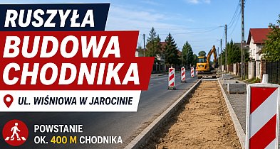 Zmiany przy Wiśniowej w Jarocinie. Rozpoczęła się budowa chodnika