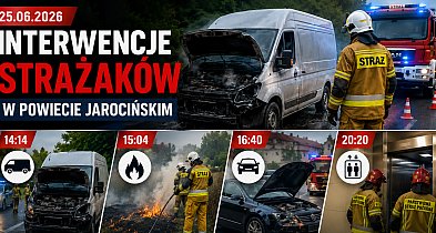 Pożary pojazdów i traw oraz akcja ratunkowa w windzie. Intensywny dzień strażaków