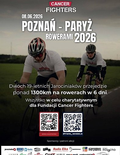 Dwóch 19-latków z Jarocina rusza rowerem do Paryża. Jadą dla chorych dzieci