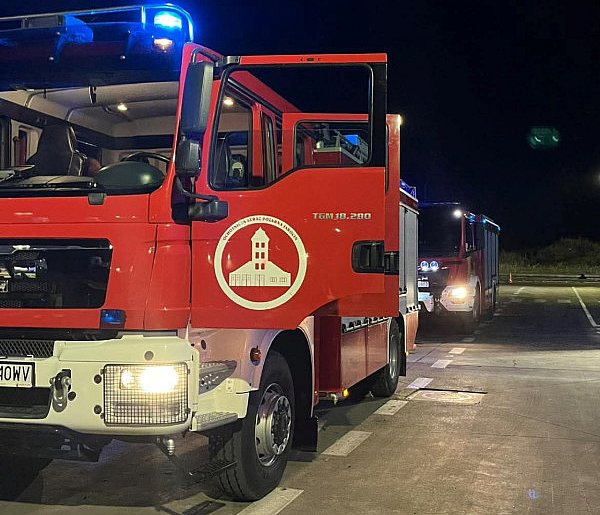 Wieczorna akcja straży pożarnej na Ługach. Pożar sadzy w przewodzie kominowym-16825