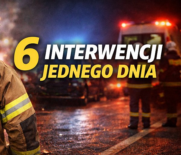 Pożary, wypadek i zalana posesja. Pracowita niedziela strażaków z Jarocina