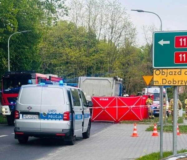 Dramat w Witaszyczkach. Ciężarówka potrąciła rowerzystkę (ZDJĘCIA)