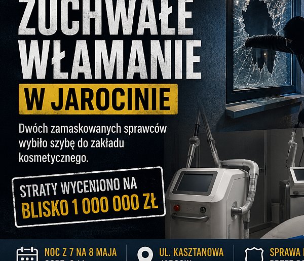 Zuchwałe włamanie w Jarocinie. Straty sięgają miliona złotych