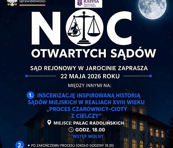 Noc Otwartych Sądów. Inscenizacja procesu o czary i zwiedzanie sądu