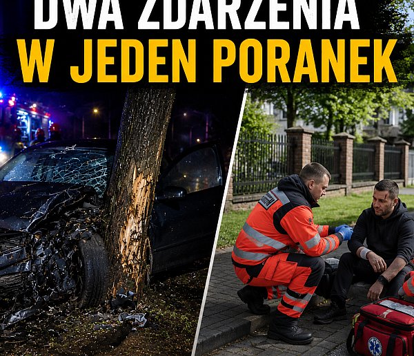 Najpierw kolizja, potem akcja medyczna. Pracowity poranek strażaków z Jarocina