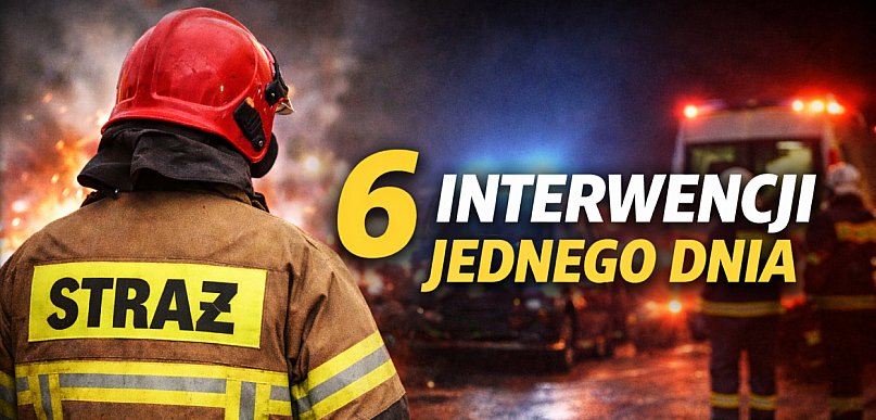 Pożary, wypadek i zalana posesja. Pracowita niedziela strażaków z Jarocina