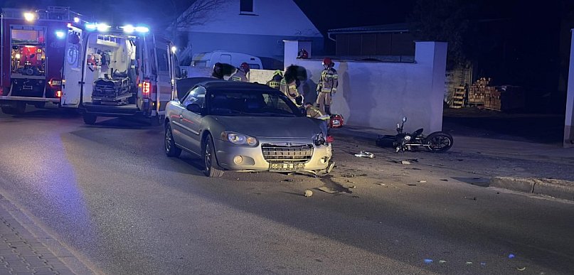 Motocyklista ranny po zderzeniu z samochodem. Akcja służb w Kotlinie (ZDJĘCIA)
