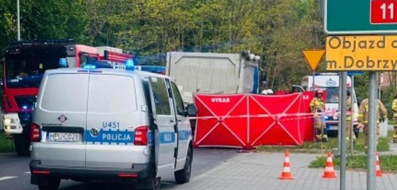 Dramat w Witaszyczkach. Ciężarówka potrąciła rowerzystkę (ZDJĘCIA)