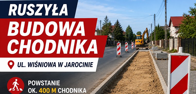 Zmiany przy Wiśniowej w Jarocinie. Rozpoczęła się budowa chodnika