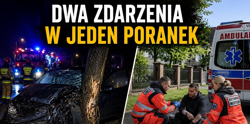 Najpierw kolizja, potem akcja medyczna. Pracowity poranek strażaków z Jarocina