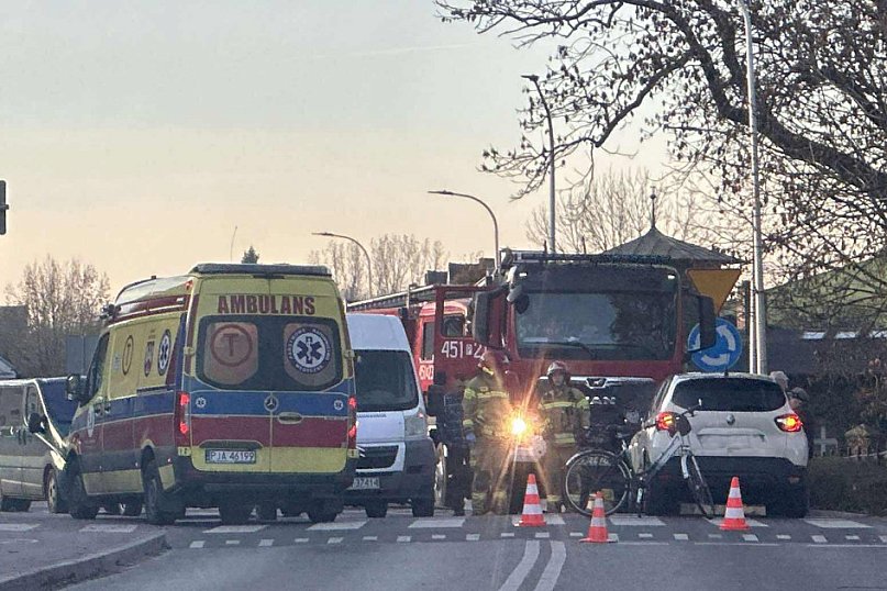 Potrącenie rowerzysty na ul. Wojska Polskiego w Jarocinie
