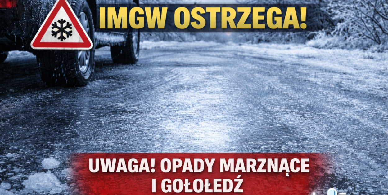 Niebezpieczne warunki pogodowe. IMGW ostrzega przed gołoledzią