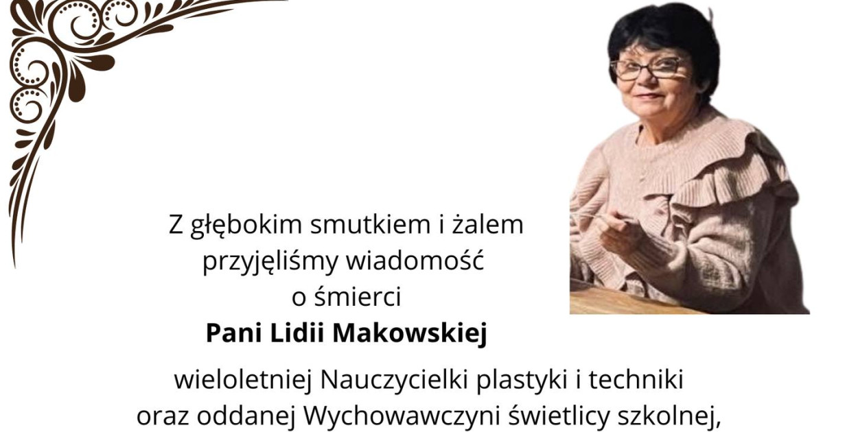 Uczyła z pasją i sercem. Zmarła Lidia Makowska