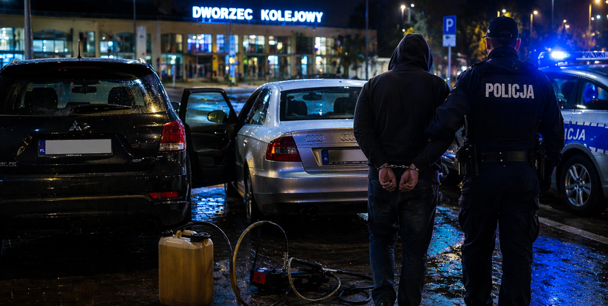 Nieudana kradzież na parkingu przy dworcu. Grozi mu do 10 lat więzienia