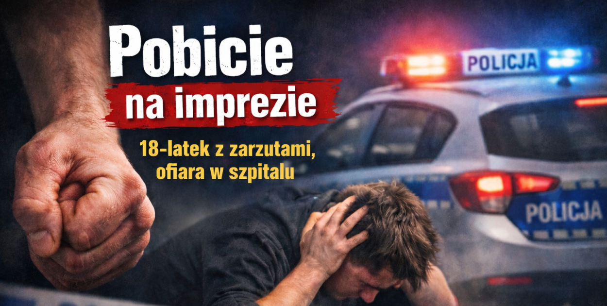 Uderzał, a potem kopał leżącego. Nocne pobicie zakończone zarzutami dla 18-latka